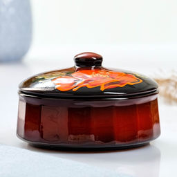 Набор для холодца Псковский гончар «Мак на чёрном», 3 шт., 300 мл, керамика