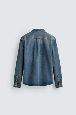 SOBRECAMISA DENIM ALGOD?N - LYOCELL / Azul medio