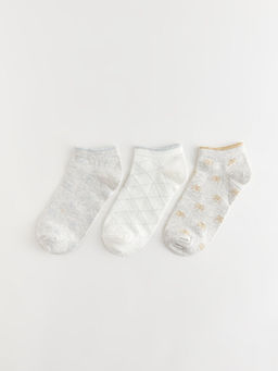 Desenli Kad?n Patik ?orap 3l?