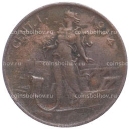 Монета 1 чентезимо 1914 года Италия
