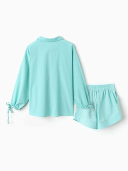 Костюм женский (блузка, шорты) MINAKU: Casual Collection, мятный, размер 44