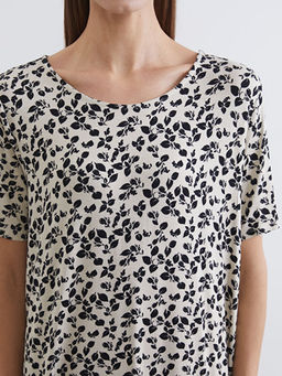 Bisiklet Yaka Desenli Elbise