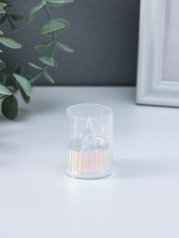 Цена за 4 шт. Светодиодная свеча LED - ночник RISALUX «Полосы», 3×LR1130, прозрачный, перламутр, 3.7×3.7×4.5 см