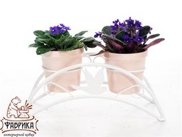 Подставка для цветов на подоконник 41-981W на 2 цветка - Фабрика интерьерной ковки фото 5