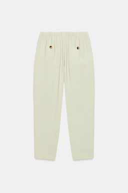 PANTAL?N CARROT CINTURA EL?STICA / Verde agua - Zara фото 8