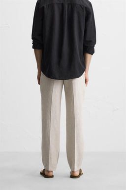 100% LINEN PLEATED TROUSERS - Zara фото 14