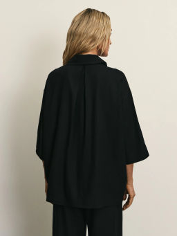 Льняная рубашка свободного кроя / Zarina фото 5