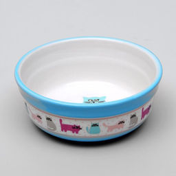 Миска керамическая Кошачья жизнь 300 мл 12,7 х 5 см, голубая