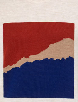 Ekru Slim Fit Bisiklet Yaka Triko Kazak