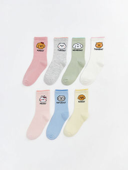 Desenli K?z ?ocuk Soket ?orap 7li