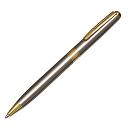 Ручка подарочная шариковая Calligrata New, в кожзам футляре, поворотная, корпус серебро с золотым  фото 3