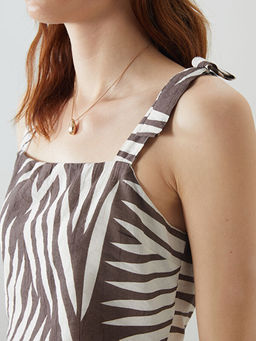 Kare Yaka Desenli Ask?l? Crop