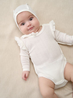 Боди с крылышками "Молоко" из ажурного хлопка 0+