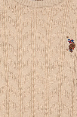 Базовый свитер песочного цвета для мальчика Неожиданная скидка в корзине - U.s. polo assn фото 4