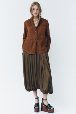 ZW COLLECTION LIMITED EDITION 100% SUEDE OVERSIZE BLAZER - Zara фото 10