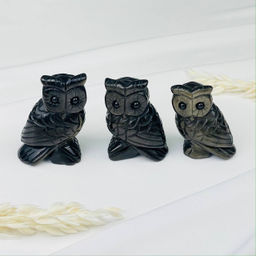 Фигурка Сова из золотистого Обсидиана - Радуга самоцветов фото 2