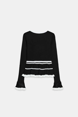 CONTRAST KNIT T-SHIRT - Zara фото 6