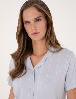 Mavi K_sakollu G_mlek Pijama Tak_m_