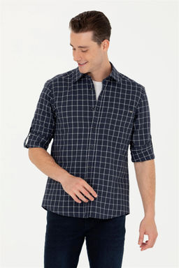 U. S. Polo Assn Мужская темно-синяя рубашка с длинным рукавом - U.s. polo assn фото 8