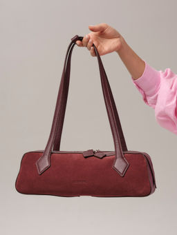 Замшевая сумка багет Deboro 31129 зимняя вишня