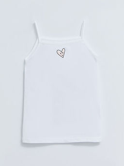 Kare Yaka Bask?l? Ask?l? Pamuklu K?z ?ocuk Atlet 2li - Waikiki фото 2