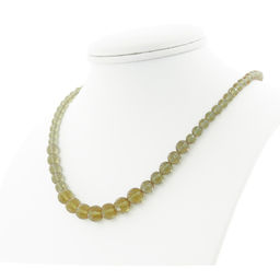 Султанит граненый, разноразмерные круглые бусины 6...10мм, бусы длиной 48см