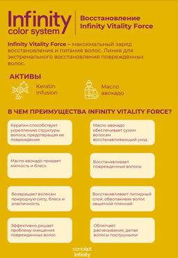 INFINITY Шампунь восстанавливающий Vitality force, 1000 мл CONCEPT