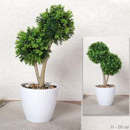 Цветочная композиция Зелень самшит 28 см / 9090-9 /уп 9/72/