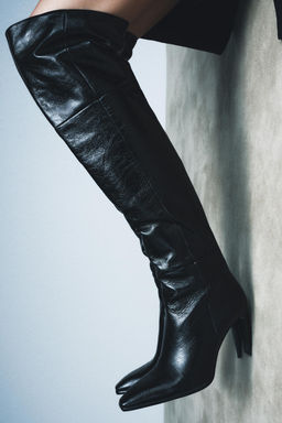 LEATHER XL HEELED BOOTS LIMITED EDITION - Zara фото 12