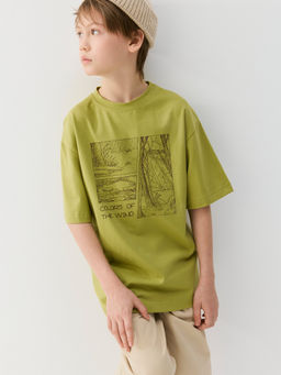 Футболка оверсайз Бамбук с принтом 7+