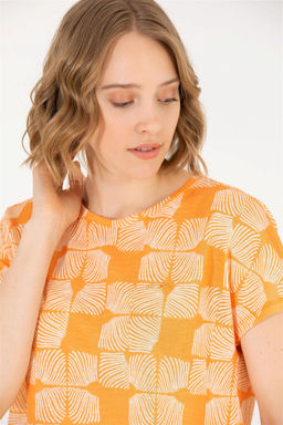 U. S. Polo Assn Женская оранжевая футболка с круглым вырезом - U.s. polo assn фото 8