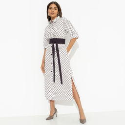 Платье-рубашка свободного кроя Гипнотический минимализм (с поясом)