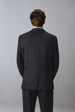 BLAZER TRAJE CUADROS 100% LANA / Marino - Zara фото 3