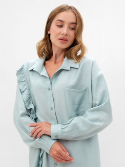 Костюм женский (блузка, шорты) MINAKU: Casual Collection, зелёный, размер 48