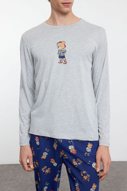 TRENDYOL MAN Grimelanj - Lacivert Ay?c?k Desenli Couple/Cift Orme Pijama Tak?m? TMNAW25PT00044 - Trendyolmilla фото 8