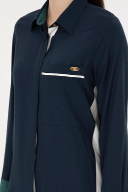 Женское темно-синее тканое платье Неожиданная скидка в корзине - U.s. polo assn фото 6