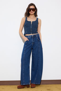 Mavi DOKUMLU Tencel Kar?s?ml? Dikis Detayl? Yuksek Bel Baggy Jeans TWOSS26JE00008 - Trendyolmilla фото 3
