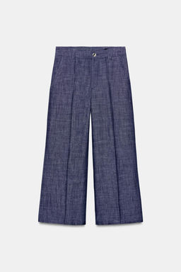 PANTAL?N CULOTTE TIRO ALTO SET / ?ndigo