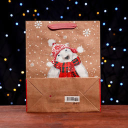 Пакет подарочный Снеговик 26 х 32 х 12 см - Simaland фото 2