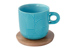 Набор чашек Радуга, мятная, морская волна, 0,25 л, 2 шт - Easy life фото 4