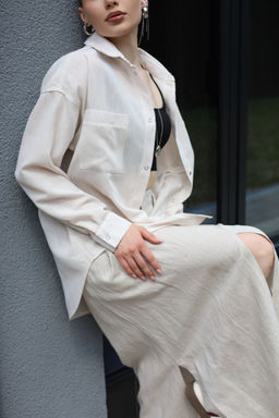 Юбка женская Linen, беж - Inzibe фото 4
