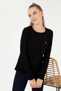 Женский черный базовый трикотажный кардиган Неожиданная скидка в корзине - U.s. polo assn фото 4
