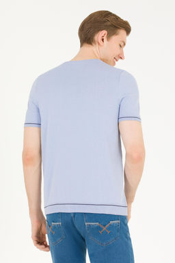 Мужской голубой трикотажный свитер - U.s. polo assn фото 5