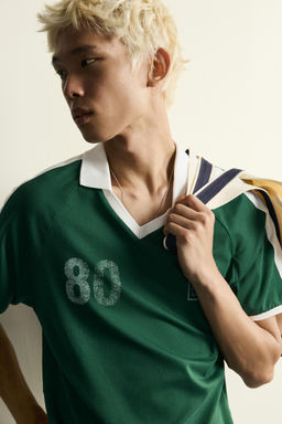 POLO CONTRASTE F?TBOL RETRO / Verde - Zara фото 5