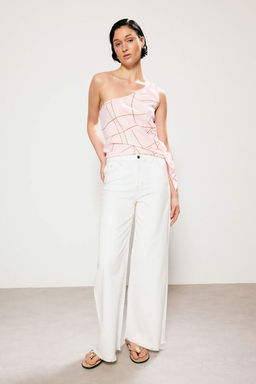 Trendyol Studio Ekru Tencel Kar?s?ml? Yuksek Bel Wide Leg Jeans TWOSS26JE00244 - Trendyolmilla фото 4
