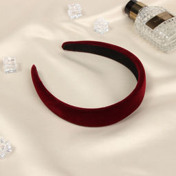 Цена за 2 шт. Ободок для волос «Жаннет», классик бархат, 3 см, бордовый