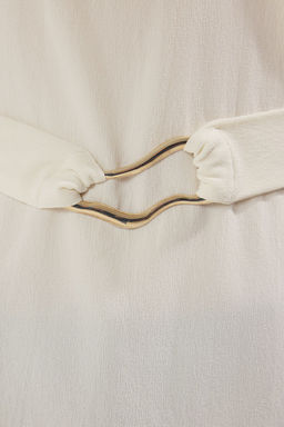 Kahverengi Kemerli ve Akseuarl? Regular/Normal Kal?p Kolsuz Bisiklet Yaka Orme Bluz TWOSS25BZ00088 - Trendyolmilla фото 7