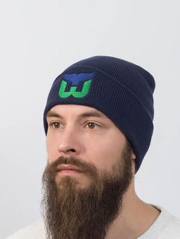 Шапка AMERICAN NEEDLE арт. 21019A-HAW Hartford Whalers Cuffed Knit NHL (темно-синий) фото 3