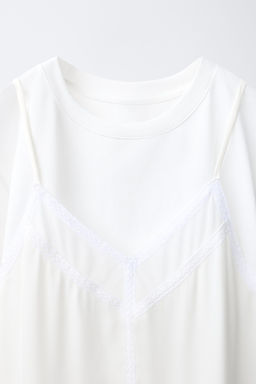 VESTIDO LENCERO COMBINADO / Blanco - Zara фото 4