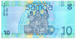 Банкнота 10 тала 2007 года Самоа  команда Самоа участники ЧМ по регби